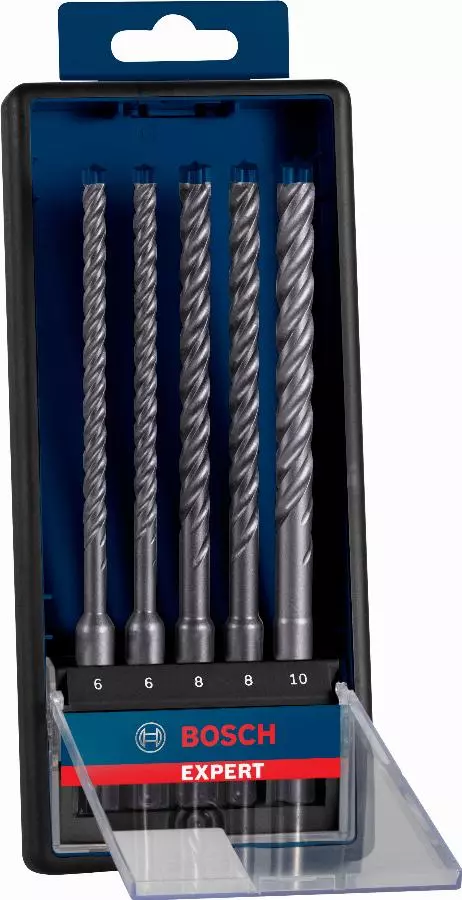 Coffret 5 forets béton 4 taillants SDS-Plus 7X Expert BOSCH 6/6/8/8/10 mm - 2608900198