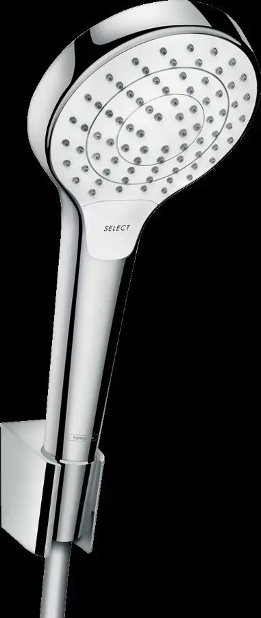 Ensemble support mural et douchette Vario avec flexible de douche 160 cm blanc/chromé - 26411400