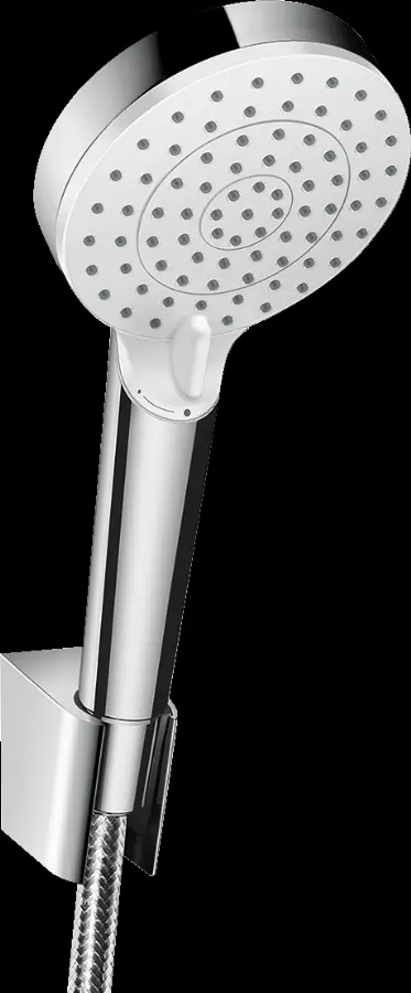 Ensemble support mural et douchette Vario avec flexible de douche 160 cm blanc/chromé - 26692400