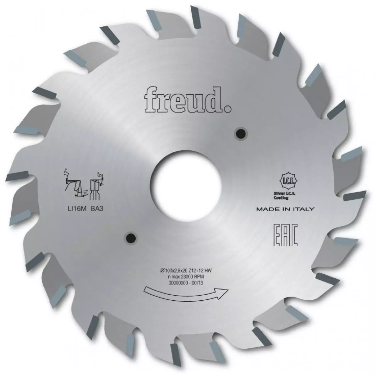 Lame d'inciseur extensible standard FREUD - Ø100 2,8-3,6 AL20 Z12+12 - F03FS02491 -LI16M  BA3