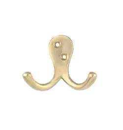 Crochet porte serviette double Laiton Poli