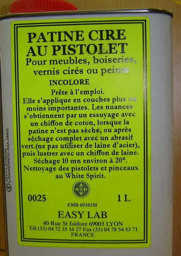 Patine cire au pistolet Réf 0025-[Teintes:Noyer]