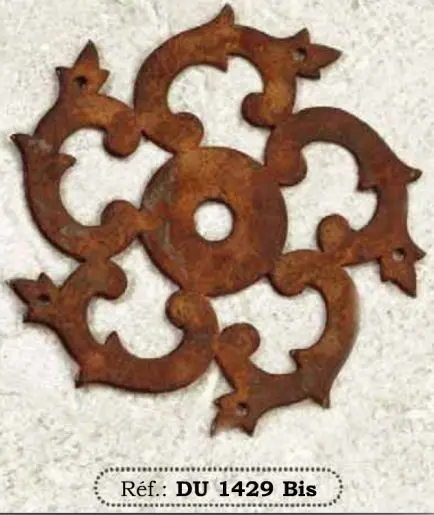 Rosace de meuble DU1429/90 Fer rouillé ciré