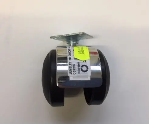 Roulette série Jumelée 50mm Chrome à platine