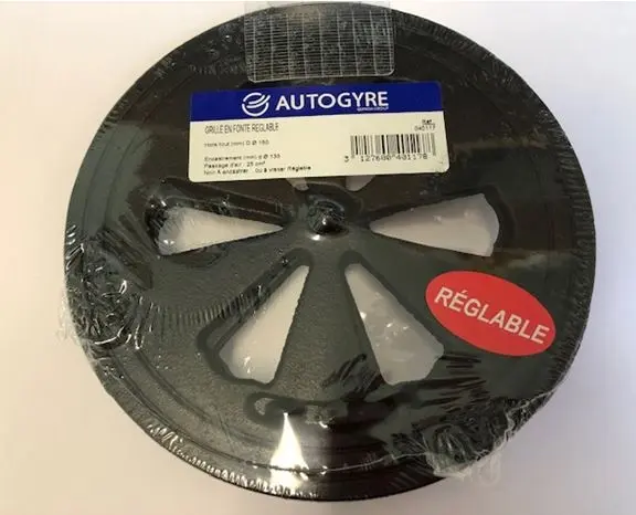 Grille de cheminée réglable fonte noire D.150mm