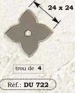 Rosace de meuble DU 722 Fer rouillé ciré