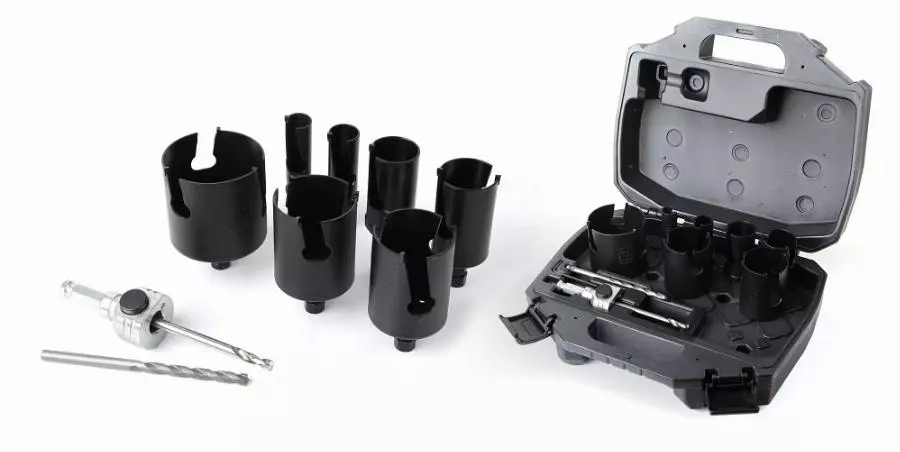 Mallette électricien DIAGER 10 pièces Ø 22-35-40-51-54-65-68 + Pilote + 2 Forets - 3000C