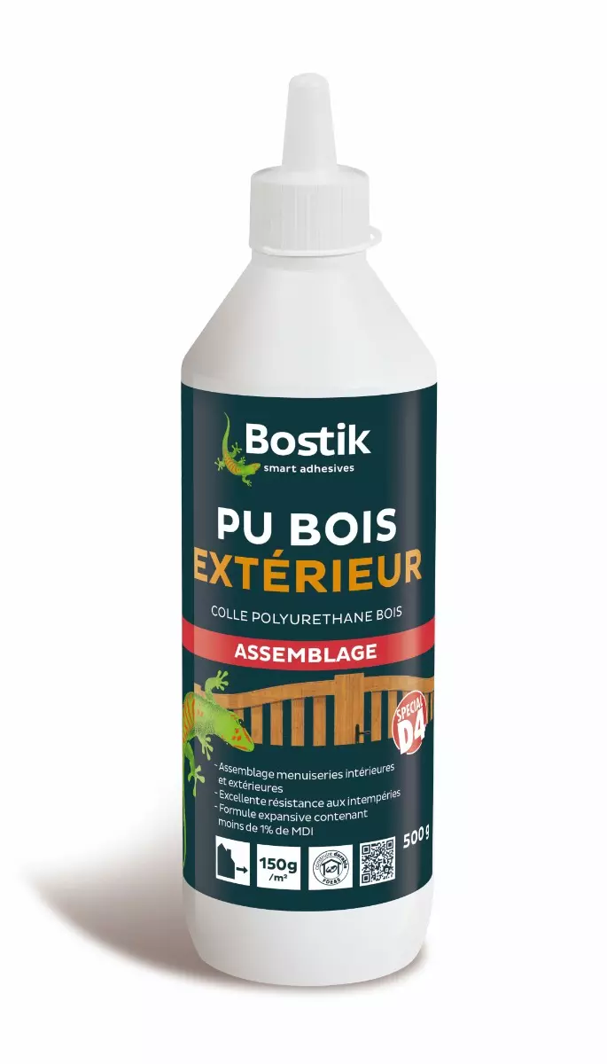 Colle  polyuréthane liquide pour bois extérieur - BOSTIK - Biberon de 500 gr - 30610777