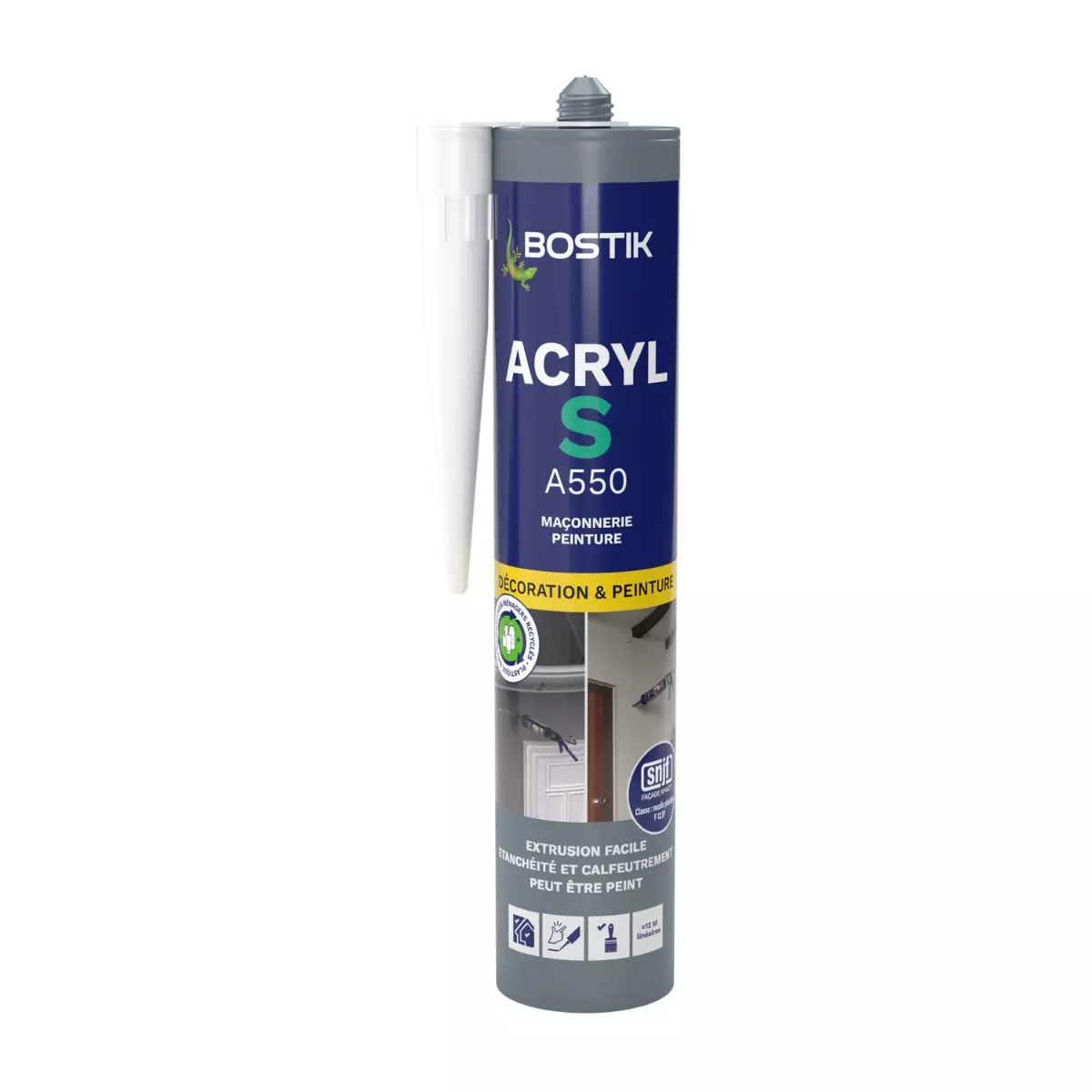Produit Mastic d'étanchéité A550 ACRYL S - BOSTIK - 310Ml blanc - 30613629