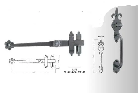 Loquet poucier complet 1276  Bouvet-[Finition:Fer patiné]