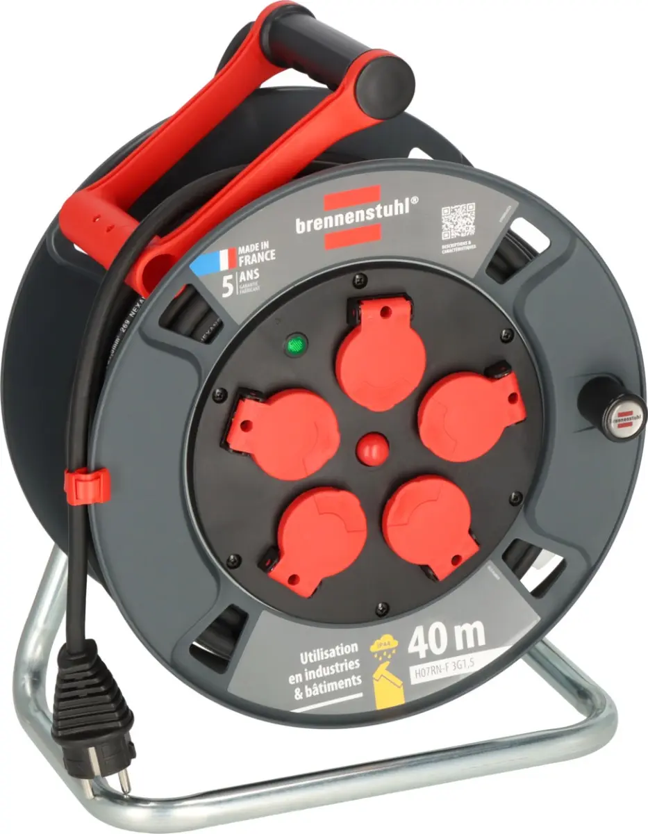 Enrouleur de câble 300 KU 4101 Professional, 40m H07RN-F 3G1,5, IP44 - BRENNENSTUHL - 9231401100