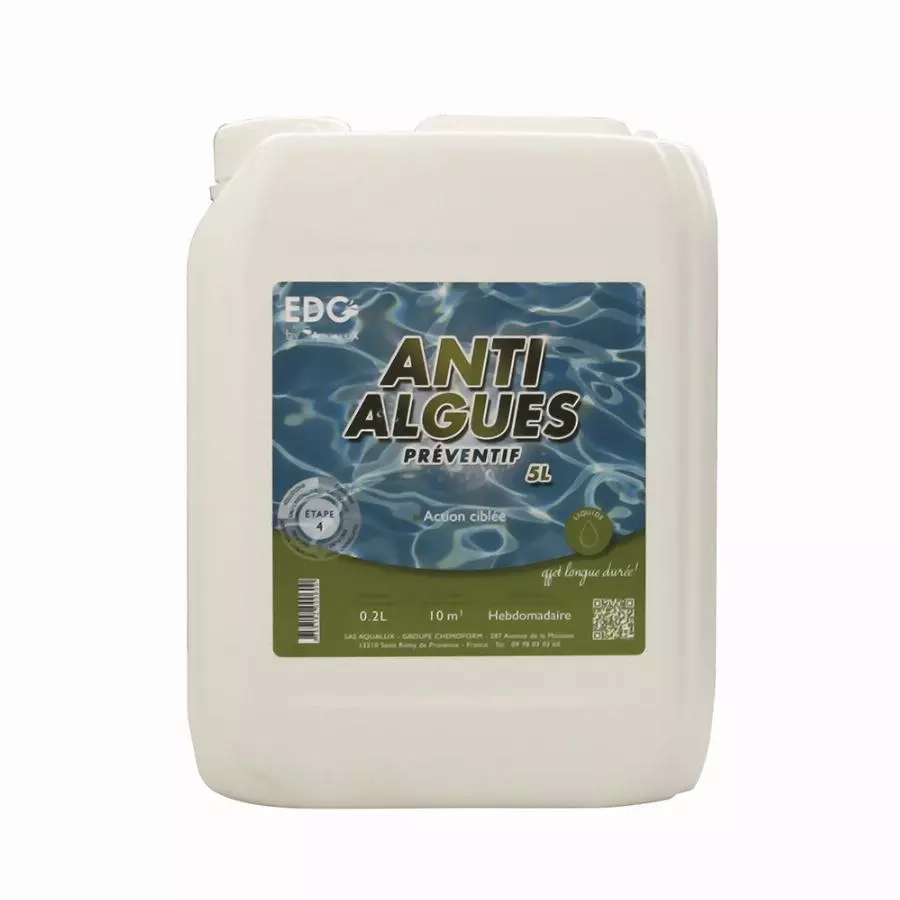 Anti-algues curatif, bidon 5L, EDG - AQUALUX - 200065