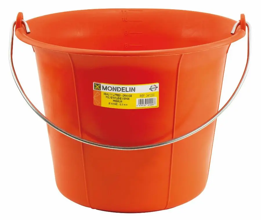 Seau 11L rouge vif anse 5.3MM - MOB - 341210