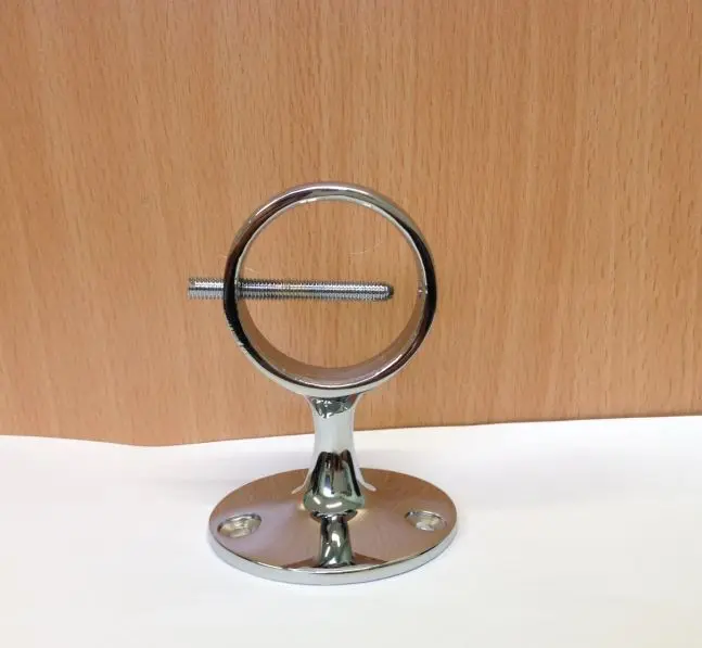 Anneau + rosace Laiton Chromé pour corde de rampe D36mm