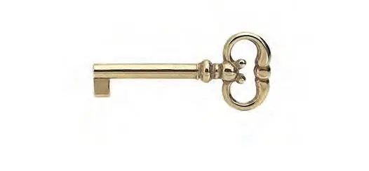 Clé de meuble "Anglais" 1250 T.42 Laiton-[Finition:Laiton Vieilli Verni]