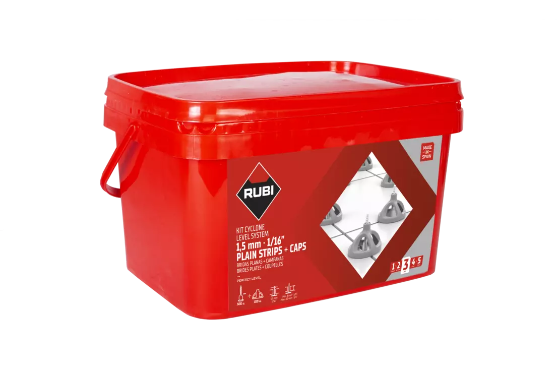 Kit système de nivellement Cyclone L.S 3 mm. (100 C + 300 B)- RUBI - 35965