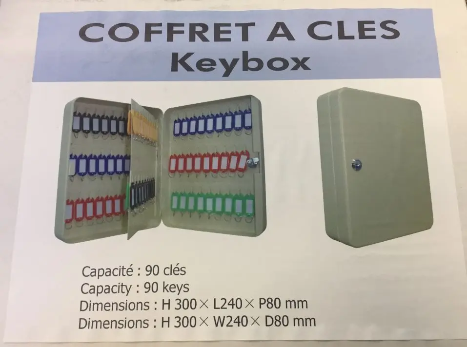 Boîte à clés 90 crochets beige