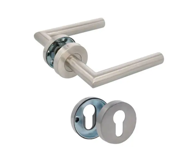 Ensemble de porte Acier inox  modèle 7RBX Rosaces cylindres