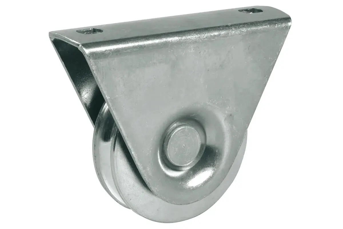 Roue avec Support Extérieur Ø 80mm  - 1 Roulement à Bille - Gorge Ronde - IBFM - 385080P