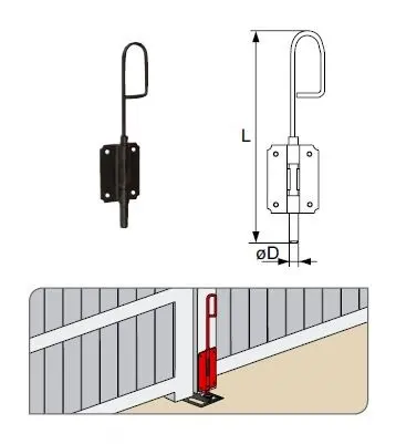Verrou baïonnette Zingué ou Noir