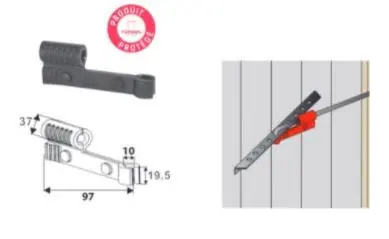 Verrou CLIC  Noir pour crochet de volet 95PAC29 Torbel