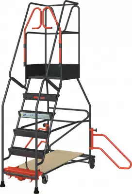 Escabeau de rayonnage 6 marches à immobilisation automatique 150 kg - FIMM - 830008811