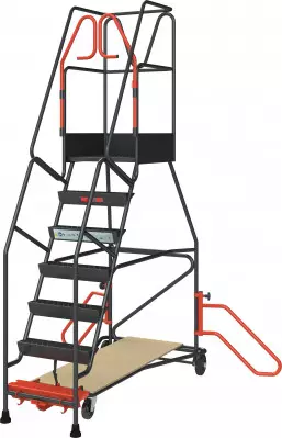 Escabeau de rayonnage 7 marches à immobilisation automatique 150 kg - FIMM - 830008812