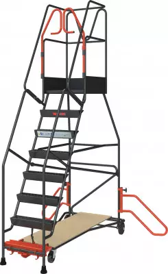 Escabeau de rayonnage 8 marches à immobilisation automatique 150 kg - FIMM - 830008813 