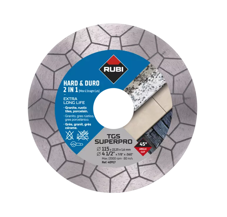 Disque diamant TGS 125 SUPERPRO - 2en1 Coupe et Meulage - 125 mm - RUBI - 40918