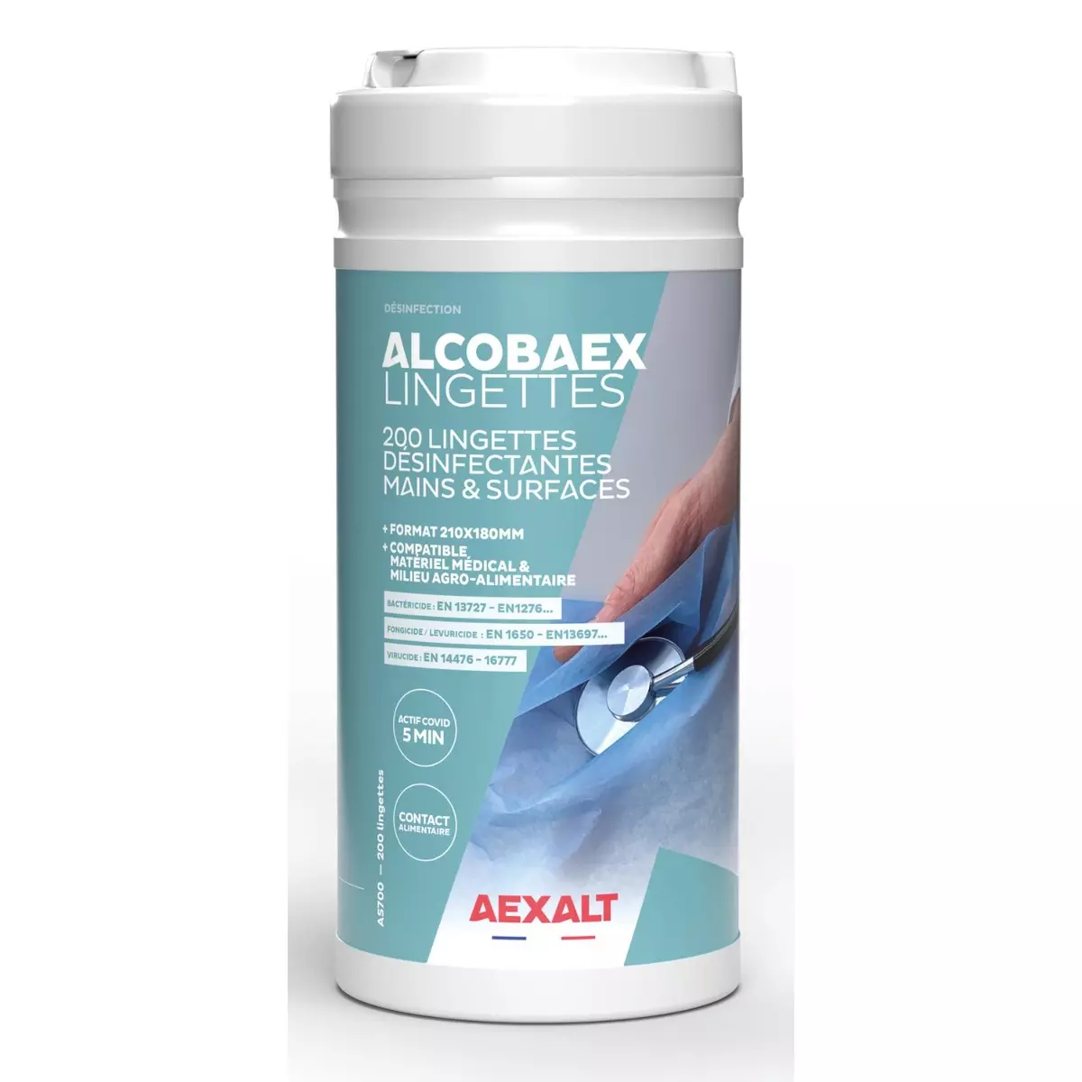 Lingettes désinfectantes Alcobaex mains et surfaces - AEXALT - AS700