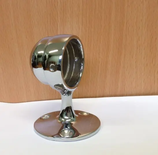 Support borgne Laiton Chromé pour corde de rampe D36mm