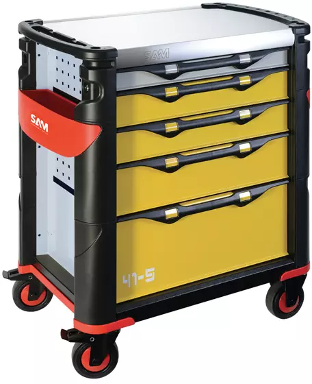 Servante grand volume SAM OUTILLAGE 5 tiroirs à plateau inox - 415H