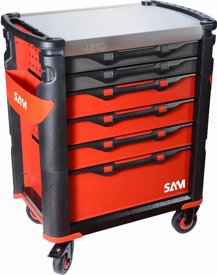 Servante grand volume 6 tiroirs SAM OUTILLAGE plateau inox - 416