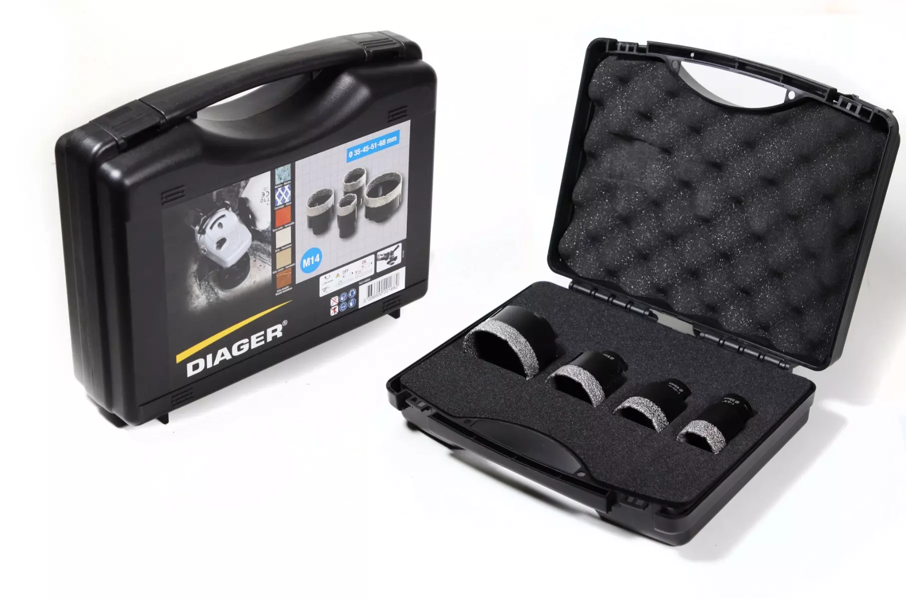 Malette scies trépans en diamant 4 pièces ø 35-45-51-68 - DIAGER - 4400A