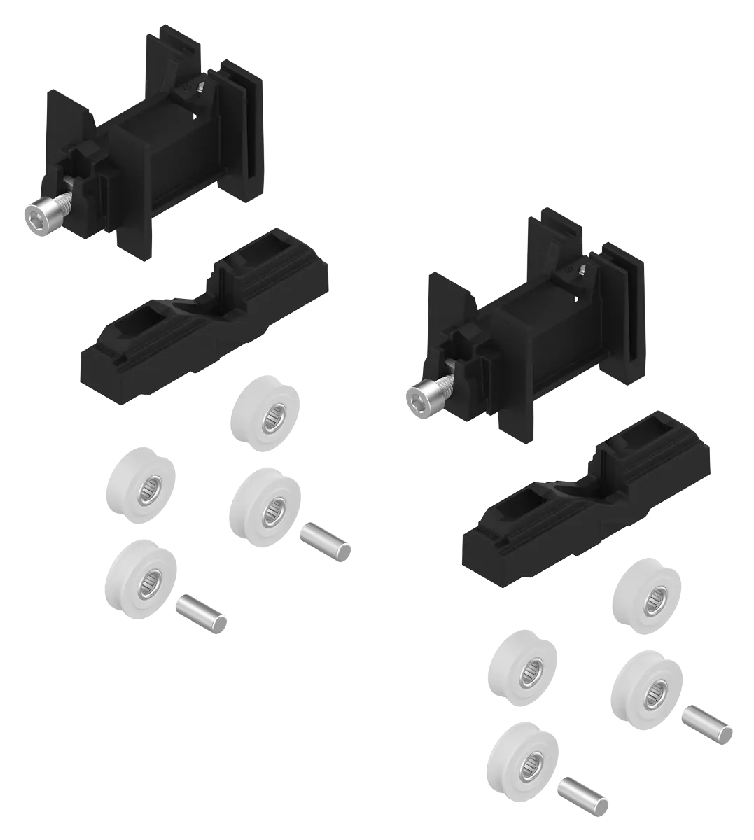 Kit 2 chariots double galet rénovation LA CROISEE DS pour coulissant alu - 4535                