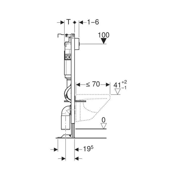Bâti support WC suspendu GEBERIT Duofix Delta Autoportant - 457.565.00.2