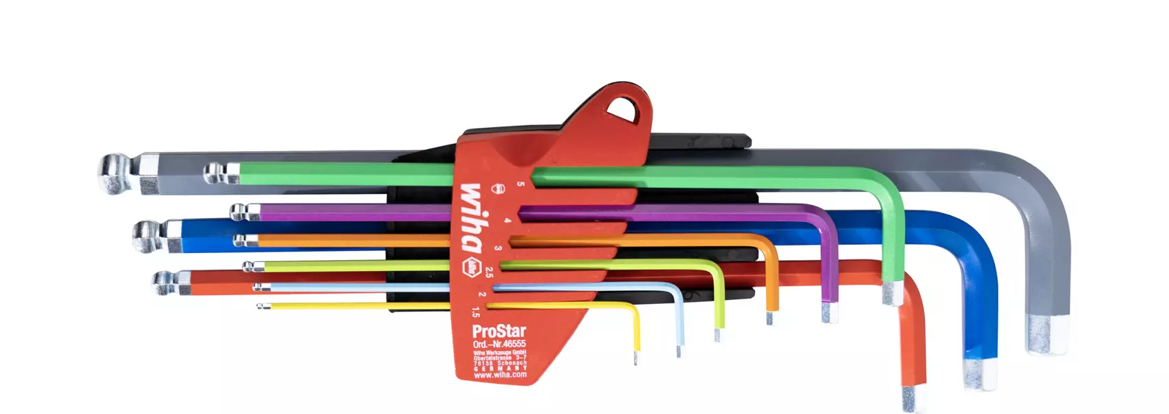 Jeu de clés mâles six pans à tête sphérique en étui ProStar - WIHA - 46555