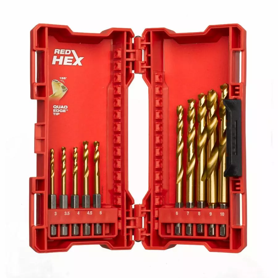 Set de 10 forets MILWAUKEE Métal HSS G TIN Shockwave - 10 pièces - 48894759