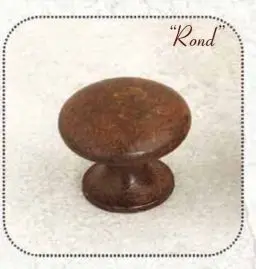 Bouton rond DU 1157 Fer rouillé ciré-[Diamètre:35mm]