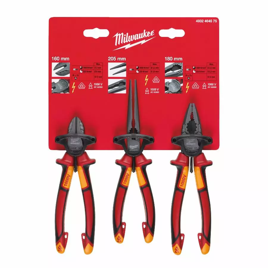 Set de 3 pinces isolées MILWAUKEE - 4932464575