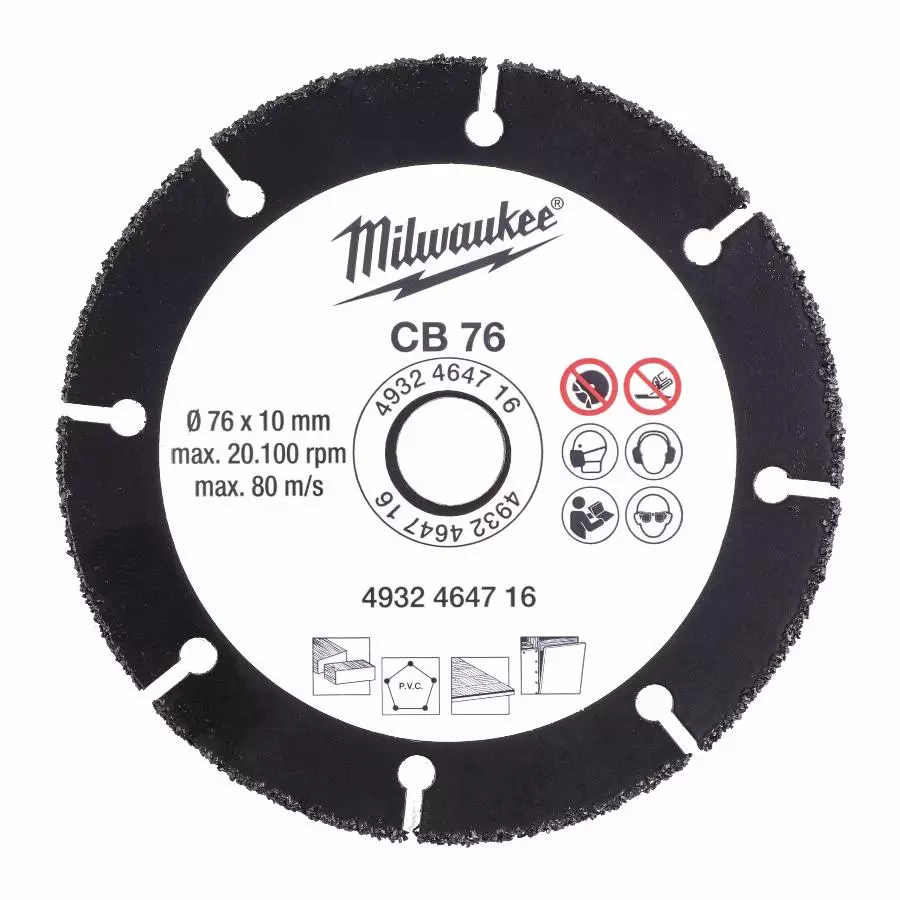 Disque carbure MILWAUKEE CB - Ø 76mm - 4932464716