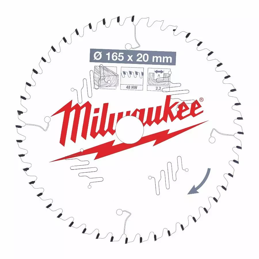 Lame de scie circulaire MILWAUKEE Bois - Ø 165 x 20 x 48 dents - 4932471295