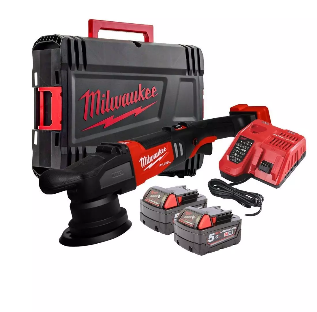 Polisseuse orbitale M18 FUEL avec course de 15 mm - Diam.125 mm - 18V - 5.0 Ah - Inclus 2 batteries + Chargeur + HD Box - MILWAUKEE - 4933478835