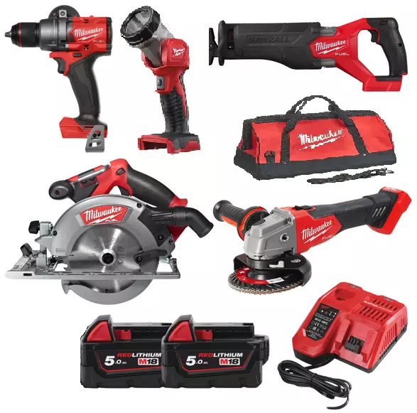 Powerpack 5 outils 18V fuel M18 FPP6F3-502B - MILWAUKEE - 4933480875