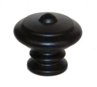 Bouton de meuble rustique D.30mm Zamak Fer Noir  9630