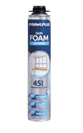 Mousse polyuréthane forte expansion pistolable  RAWLPLUG 750ml