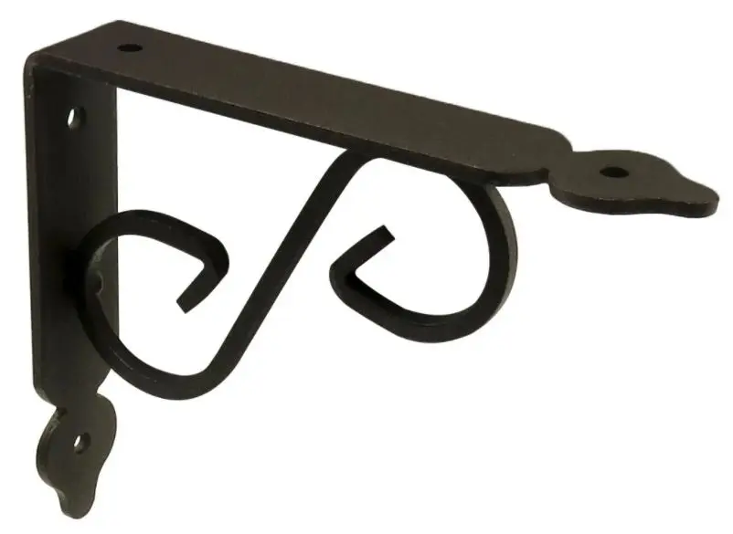 Console support d'étagère style fer forgé noire 230x175mm