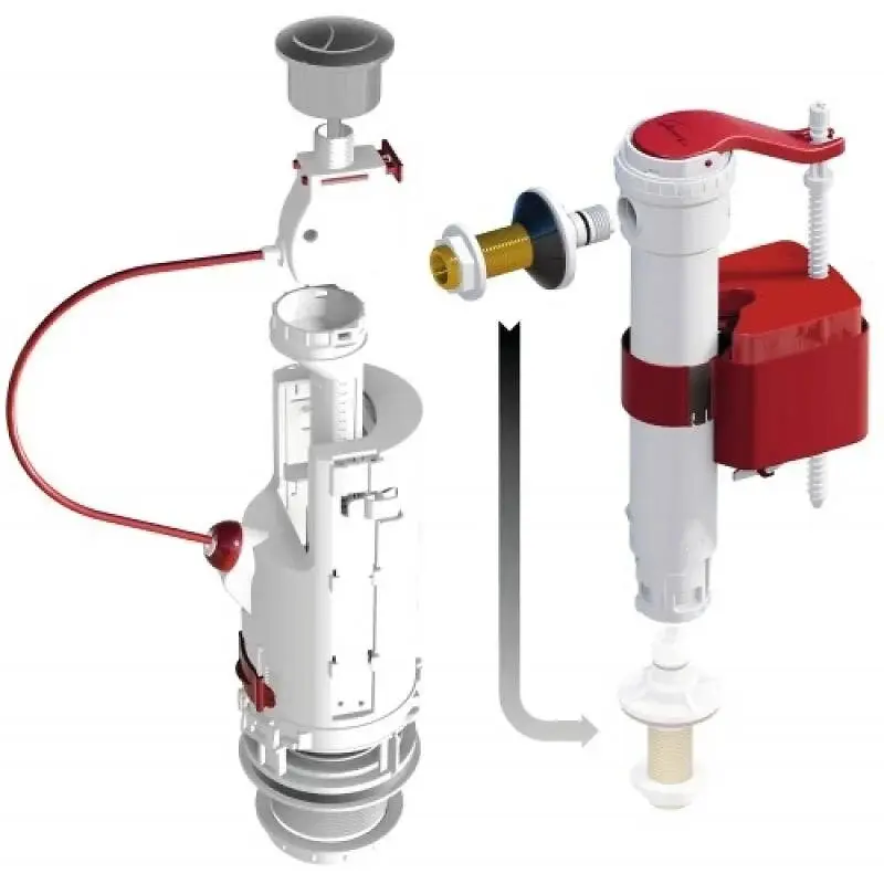 Mécanisme chasse d'eau à câble DUAL 6 DUBOURGEL 3/6L + Robinet SX - 702316