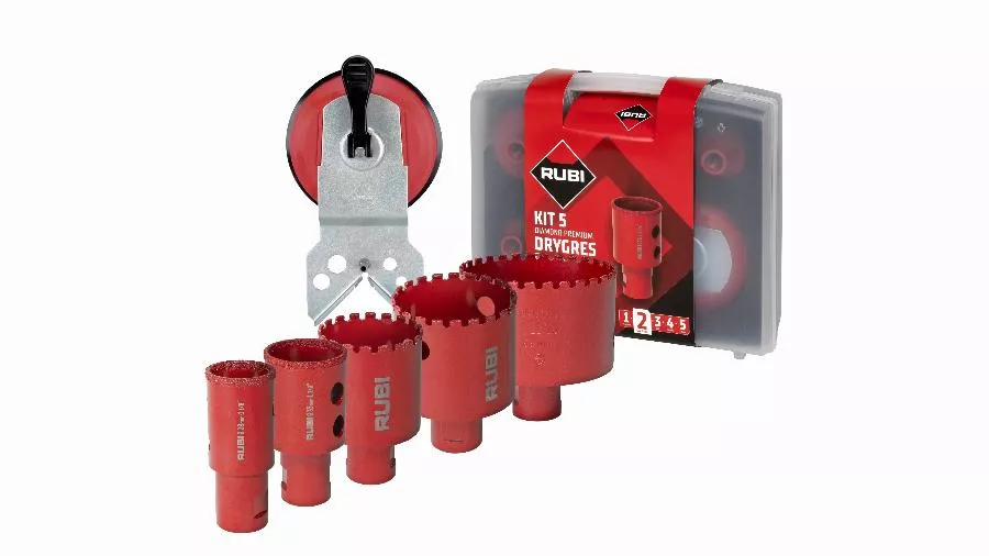 Kit de 6 trépans Drygres Premium 6/8/20/35/50/68 mm M14 RUBI Lg. durée sur meuleuse - 51929