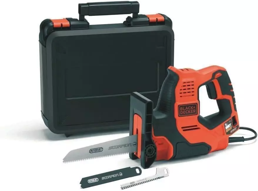 Scie sabre filaireScorpion Autoselect - 500W - BLACK+DECKER -  avec 3 lames - coffret - RS890K-QS